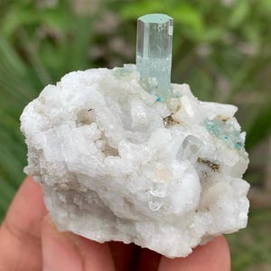 Natural Sky Blue Aquamarine Crystal On Feldspar, Aquamarine Specimen, Aquamarine  From Skardu Mine Pakistan-49 Gram, Terminated Aquamarine