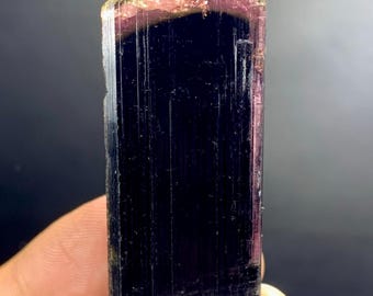 Pink Cap Tourmaline Crystal, Bi-Color Mineral Specimen, Afghanistan (49 Gram)