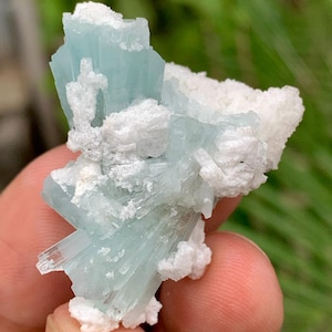 Natural Sky Blue Aquamarine Crystal On Feldspar, Aquamarine Specimen, Aquamarine From Skardu Mine Pakistan-12 Gram, Terminated Aquamarine