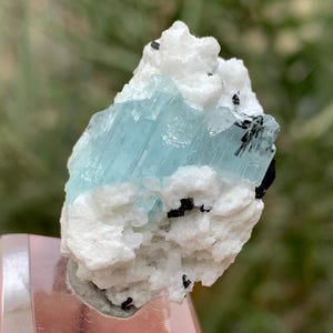 Natural Sky Blue Aquamarine With Tourmaline Specimen, Aquamarine Tourmaline Crystal, Aquamarine From Skardu Pakistan-14 Gram,Aquamarine