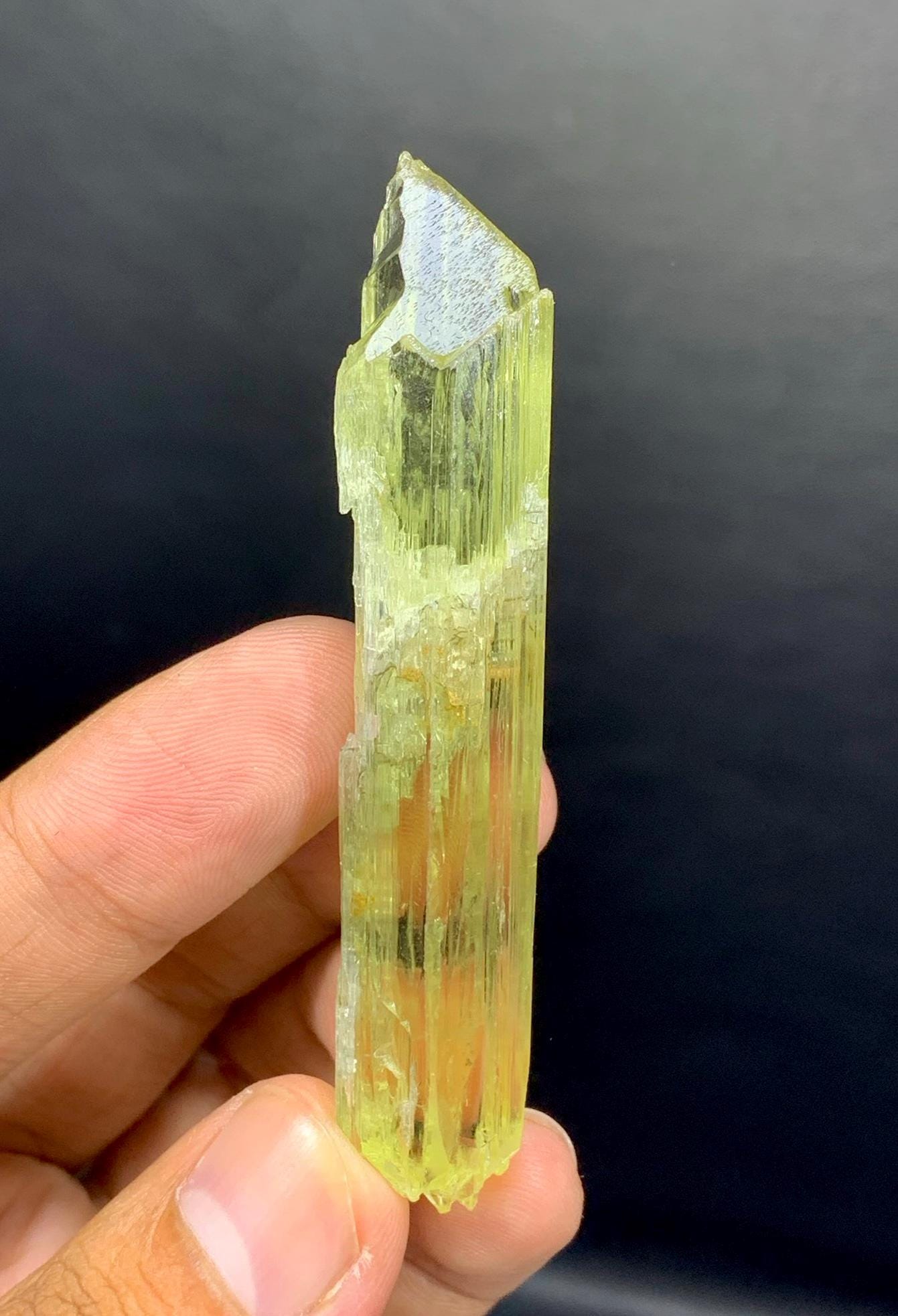 両頭クンツァイト結晶：蛍光トリフェーン標本、アフガニスタン（23