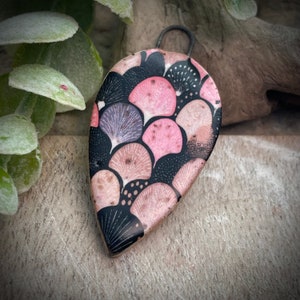 Floral pendant charm , Flower ceramic pendants jewelry findings, design elements, handmade beads pendants charms.