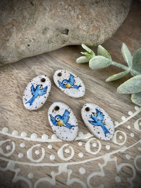 Bird Earring Charms for Jewelry Making Ceramic Bird Beads Earring