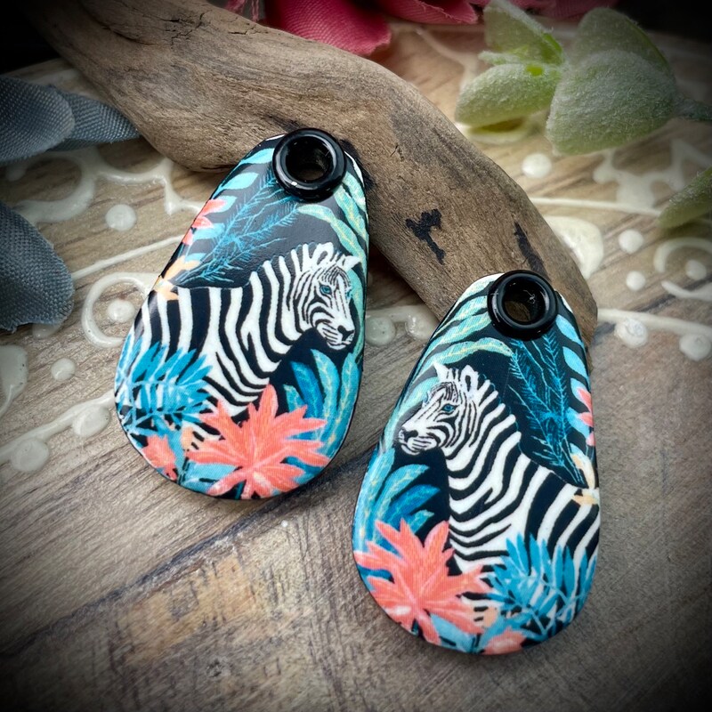 Zebra Embroidered Earring