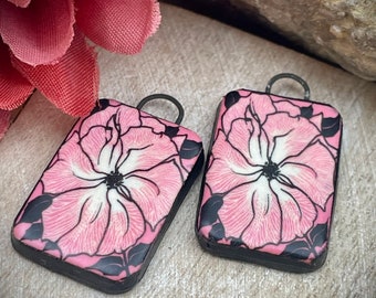Dijes de cerámica para pendientes, cuentas de cerámica para fornituras de pendientes, elementos de diseño, colgantes de cuentas hechos a mano. Boho boho,