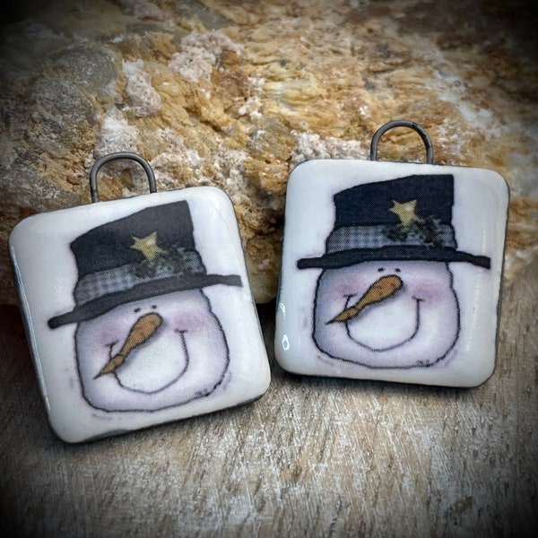 Dijes para pendientes navideños, dijes de copos de nieve, colgantes navideños, dijes de árbol de Navidad, elementos de diseño, cuentas hechas a mano