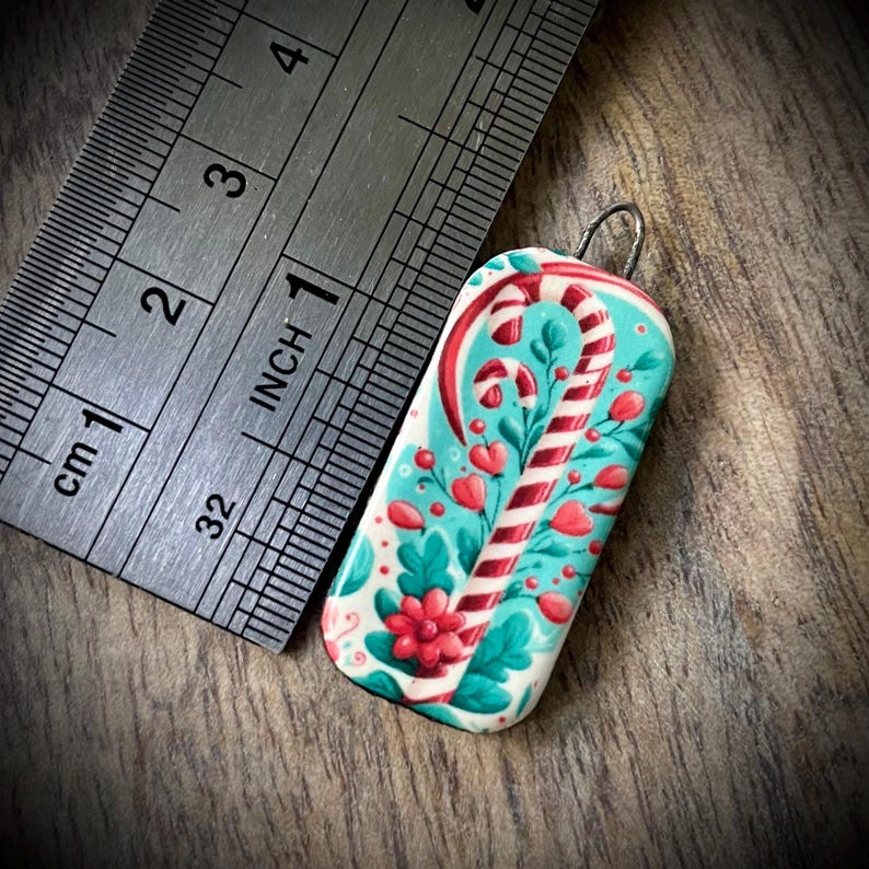 Christmas Earring Charms, Candy Cane Charms, Holiday Pendant, Christmas