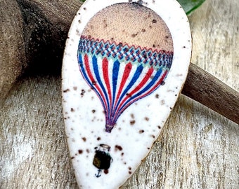 Ceramic pendant charms, vintage hot air balloon pendants jewelry findings, design elements, handmade beads pendants charms. Bohemian boho,