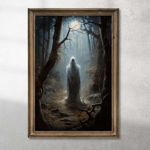 Moody Ghost Print Dark Art Wall Art Dark Academia Cottagecore Gothic Printable Wall Art Digital Download