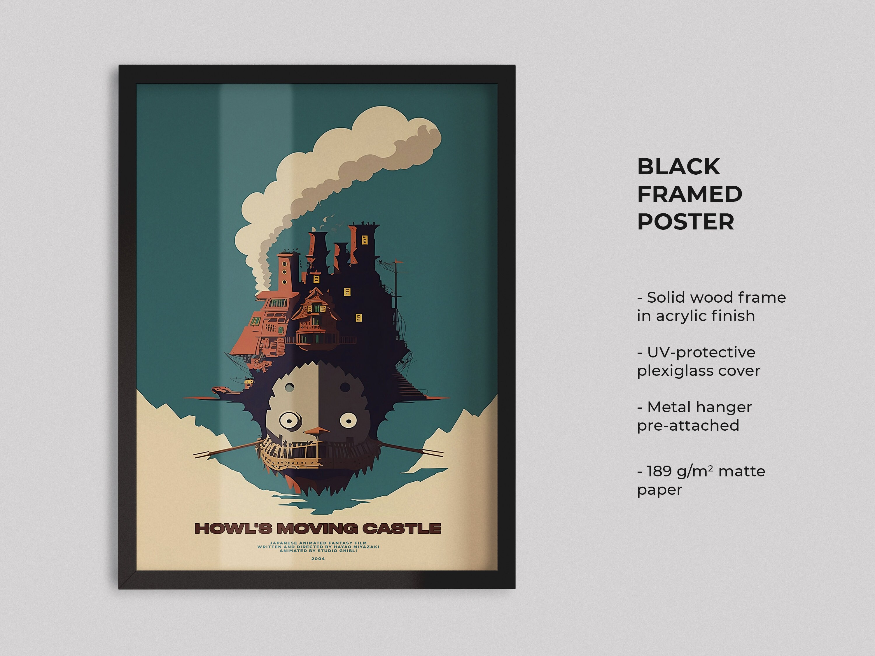 Howl's Moving Castle Minimalist Ghibli Poster, Studio Ghibli Art Print