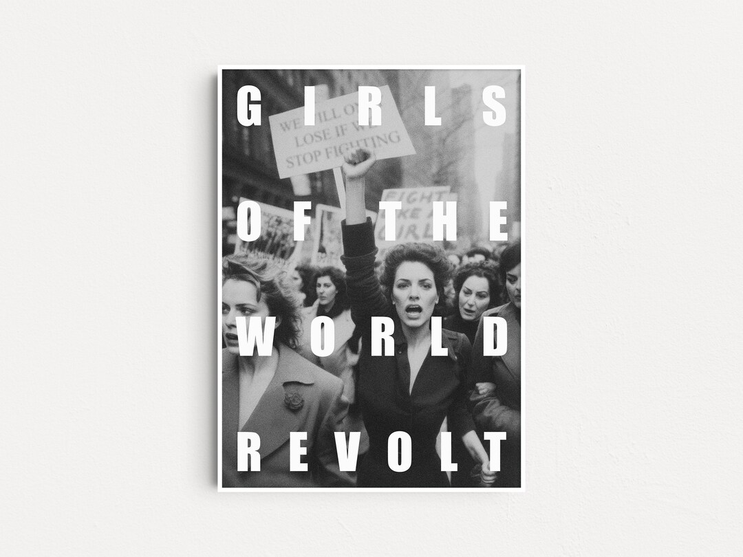 Feminist Poster, Girls of the World Revolt, Revolution Poster, Women's