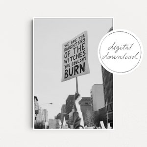 ARQUIVO DIGITAL: Somos as filhas das bruxas que você não poderia queimar, arte de parede para impressão, citação feminista, feminismo, presentes feministas, Grl Pwr