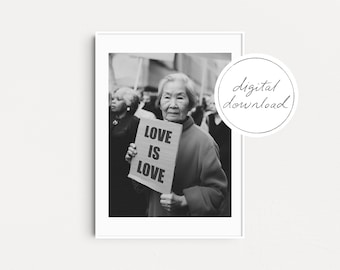 DIGITAL FILE: Love Is Love Poster, Pride Art Print, Equality Prints, Minimalist Póster Feminism, Pride Gifts, Feminist Gifts, Gay Pride Art