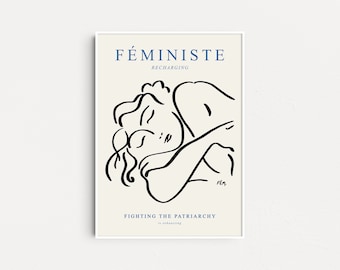 Feminist x Matisse Art Print, Feminist Prints, Póster Feminism, Grl Pwr, Smash The Patriarchy, Radical Feminist, Minimalist Feminist Poster
