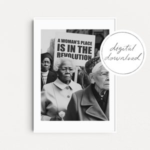 DIGITAL FILE: A Woman&#39;s Place Is In The Revolution, Feminist Art Print, Feminist Wall Art, Feminist Gifts, Equality Prints, Gift For Her
