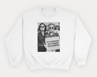 Smash het patriarchaat feministische sweater, feministisch shirt, feminisme sweater met ronde hals, feministische geschenken, shirt gelijkheid, Smash het patriarchaat