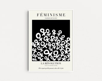 Feminist x Matisse Print, Feminist Poster, Grl Pwr, Aesthetic Poster, Feminist Wall Art, Gift For Her, Smash The Patriarchy, Equality Poster