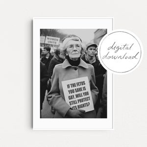 DIGITAL FILE: Feminist Reproductive Rights Poster, Gay Rights, Feminism Wall Art, Gift For Her, Feminist Gifts, Aesthetic Equality Print