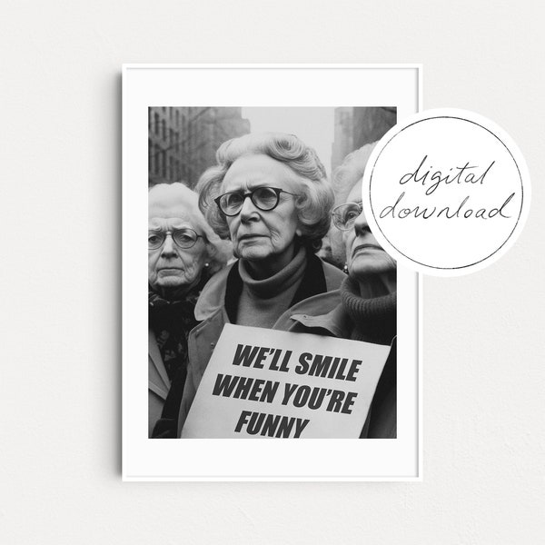 DIGITAAL BESTAND: We zullen lachen als je grappig bent, feministische prints, gelijkheid poster, feministische afdrukbare muurkunst, feministische geschenken, poster feminisme