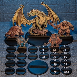 Lot de 24 socles miniatures en papier pour donjons et dragons, D&D, Warhammer 40K, OnePageRules et autres jeux de guerre et jeux de table.