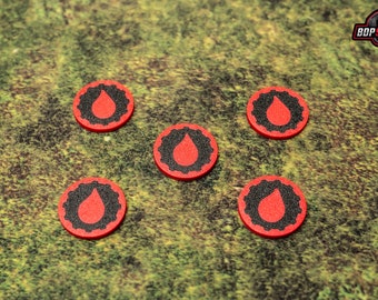 Wound Gaming Tokens - OnePageRules and other Tabletop Games