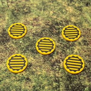 Caution Gaming Tokens - OnePageRules and other Tabletop Games