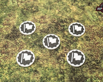 Pinned Gaming Tokens - OnePageRules and other Tabletop Games