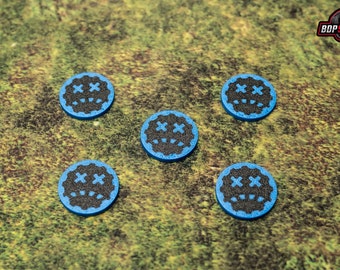 Fatigued Gaming Tokens - OnePageRules and other Tabletop Games