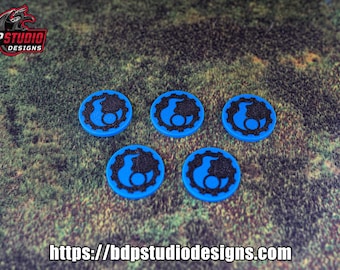 Blue Chaos Gaming Tokens - Tabletop Wargaming and other games.