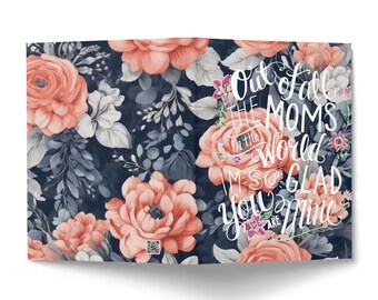 Floral Hardcover Journal Out of all the MOMS Mother's Day Gift, Lined Notebook, Unique Writing Diary