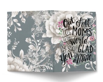 Floral Hardcover Journal Out of all the Moms - Unique Mother's Day Gift, Custom Writing Notebook