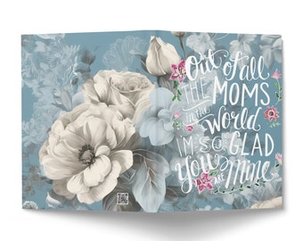 Floral Hardcover Journal Out of all the MOMS Mother's Day Gift, Lined Pages Notebook, Unique Mom Appreciation Diary