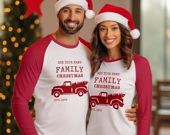 Family Christmas Pajamas T-shirt, Family Christmas Shirts, Custom Name Christmas Shirt, Matching Family Shirt, Christmas sweatshirt