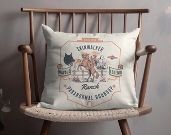 Skinwalker Ranch Paranormal Roundup Throw Pillow, Navajo Legend Decor, Supernatural Phenomena, Unique Gift