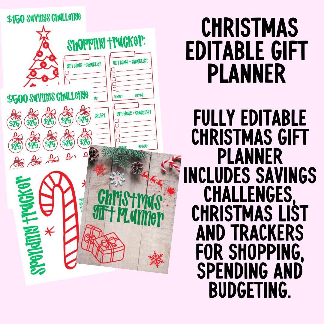 Editable Christmas Gift Planner | Holiday Budget Tracker | Savings ...