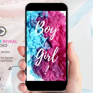 It's a Girl | Digital Pregnancy Announcement | Video Baby Announcement | Video Gender Reveal | Demo link in description | Instant download