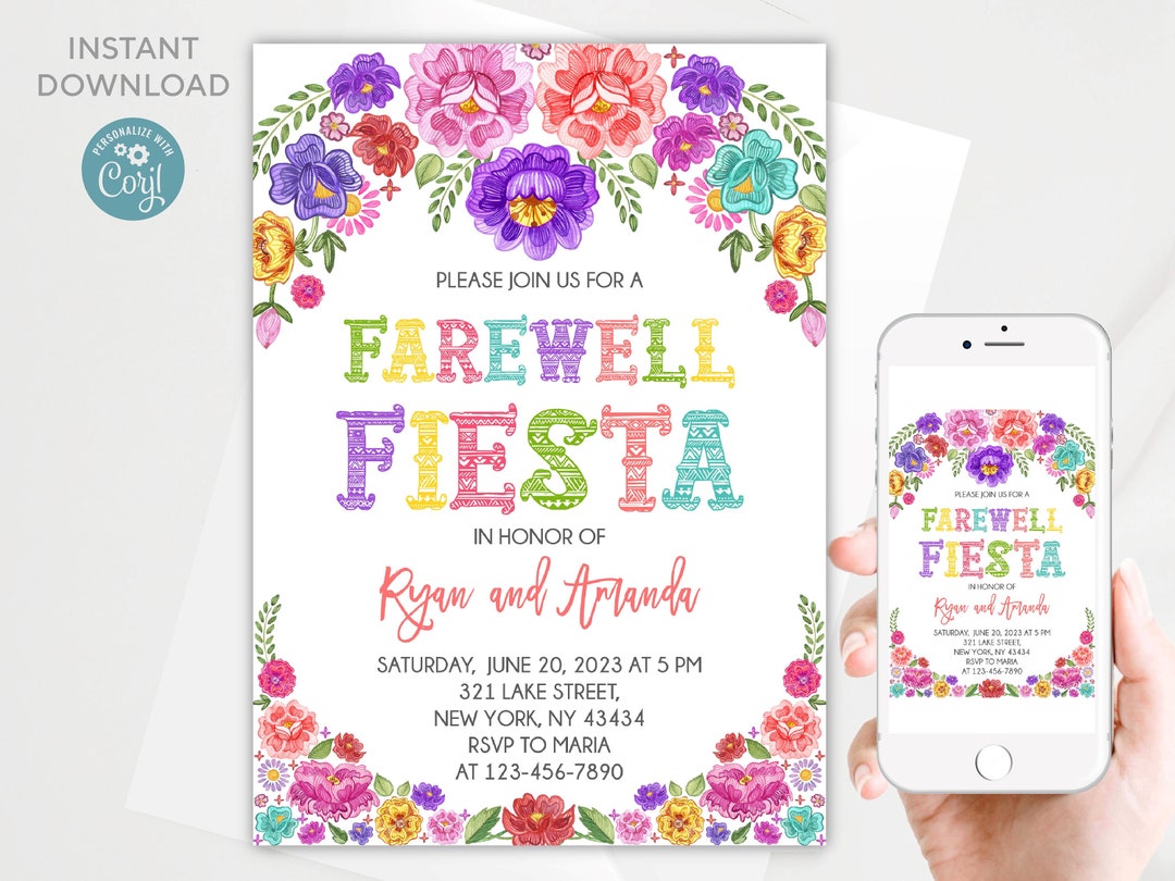 Farewell Fiesta Invitation Template: Editable Mexican Party (digital ...
