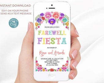 Editable Electronic Farewell Fiesta Invitation Template | Mexican Farewell Party invitation | All text is editable | Instant Download