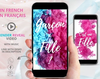 C'est une fille | EN FRANÇAIS | Annonce de grossesse numérique | Annonce vidéo de bébé | Vidéo sur le sexe | Téléchargement instantané NON modifiable