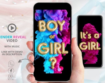 IT'S A GIRL | Digital Pregnancy Announcement | Video Baby Announcement | Video Gender Reveal | Demo link in description | Instant download