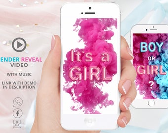 It's a Girl | Digital Pregnancy Announcement | Video Gender Reveal | Video Baby Announcement | Demo link in description | Instant download