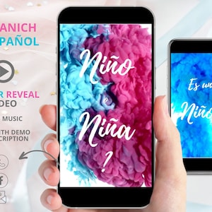 Es un Niño | Niño o Niña Digitale zwangerschapsaankondiging in het Spaans | Videobabyaankondiging | Geslachtsonthulling video | Directe download