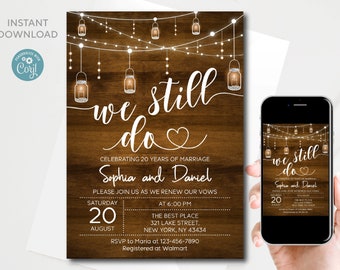 Editable Rustic We still do Invitation template |  Vow renewal invitation | Casual Party Invitation | All text is editable |Instant Download