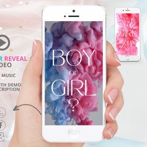 It's a GIRL Video Pregnancy Announcement | Digital Baby Announcement | Video Gender Reveal | Demo link in description | Instant download