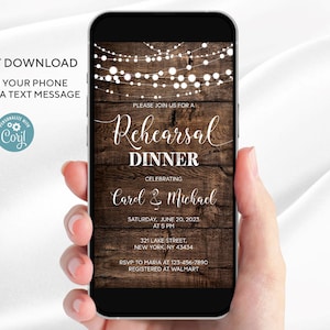 Rustic Rehearsal Dinner Invitation Template: Editable Electronic Design (Instant Download)