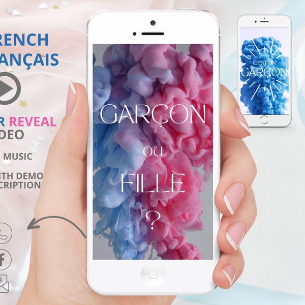 C'est un garçon IN FRENCH | Video Pregnancy Announcement | Digital Baby Announcement | Video Gender Reveal | NOT Editable | Instant download