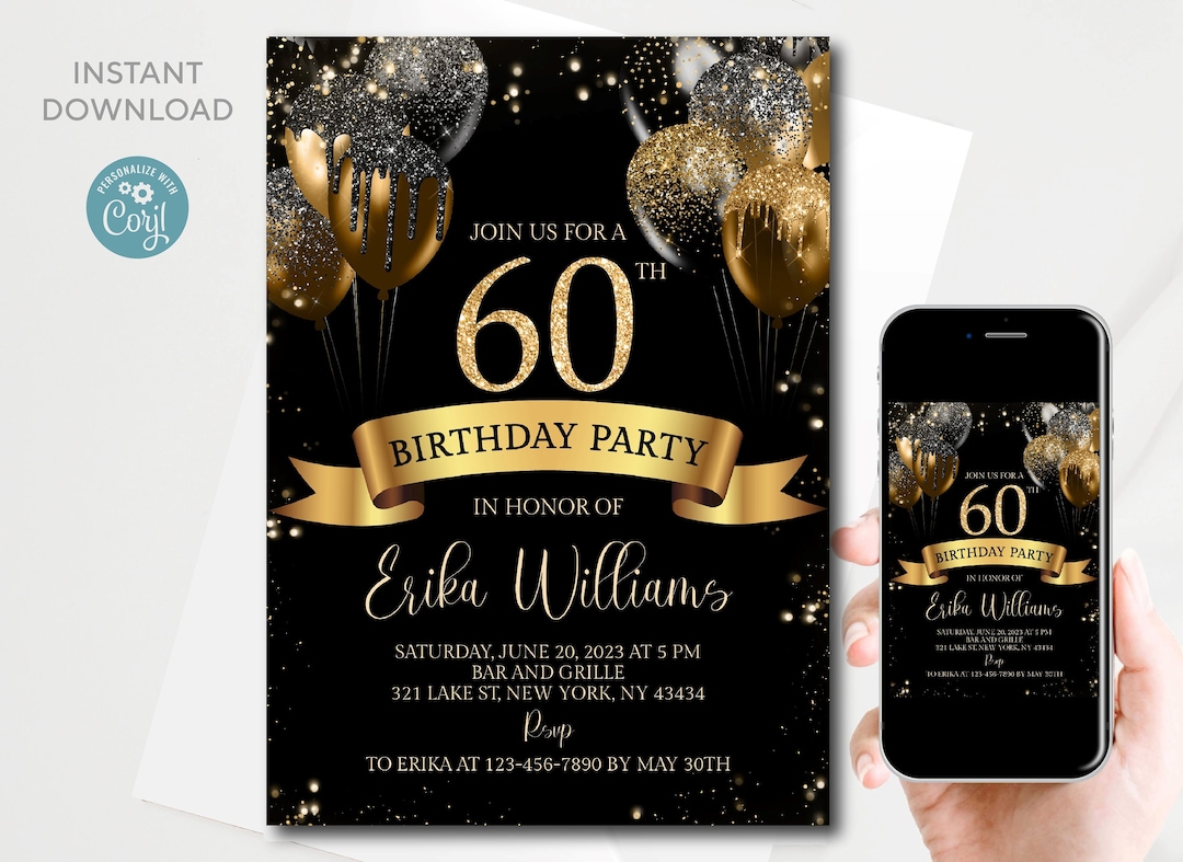 Editable 60th Birthday Invitation Digital Template Sixty Any Age editable-60th-birthday-invitation-digital-template-sixty-any-age