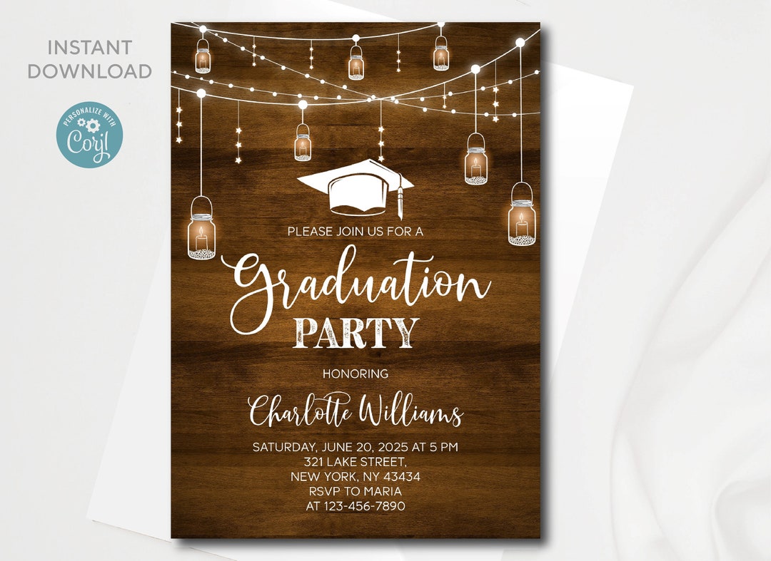 Editable Graduation Party Invitation Template (instant Download) - Etsy