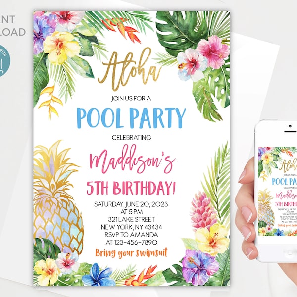 Aloha Invitation - Etsy