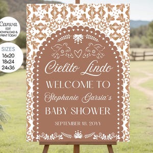 Cielito Lindo Baby Shower Welcome Sign: Editable Mexican Theme (PDF)